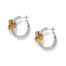 Load image into Gallery viewer, Interlok Single Knot Two Tone Hoop Earrings
