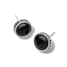 Load image into Gallery viewer, Pebble Dot Onyx Post Earrings