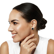 Load image into Gallery viewer, Pebble Dot Onyx Post Earrings