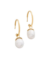Load image into Gallery viewer, Bluffton Pearl Convertible Hoop Earrings