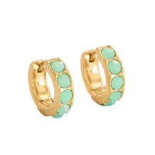 Load image into Gallery viewer, Ardsley Gem Hoop Earrings Teal 14mm