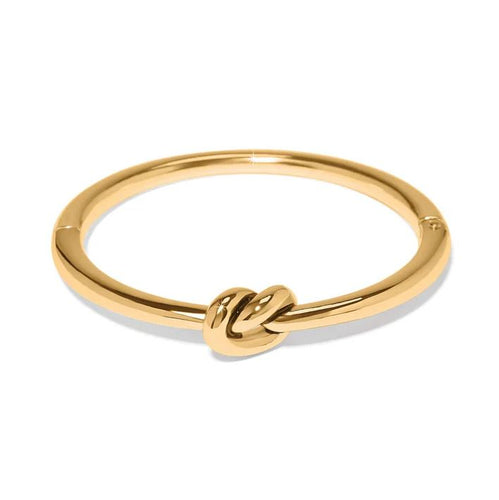Interlok Single Knot Hinged Bangle- Gold