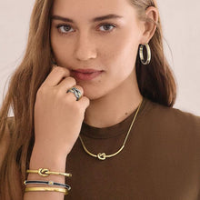 Load image into Gallery viewer, Interlok Single Knot Hinged Bangle- Gold