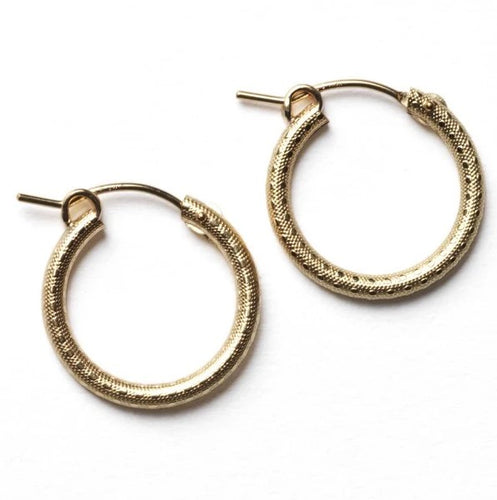 Gold Filled Textured Hoop Earrings