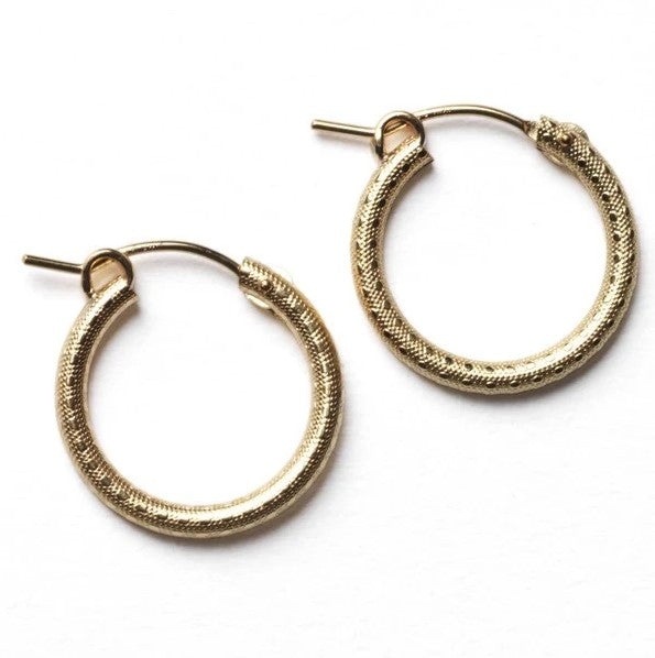 Gold Filled Textured Hoop Earrings