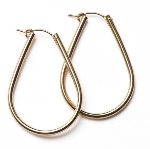 Gold Filled Teardrop Hoop Earrings