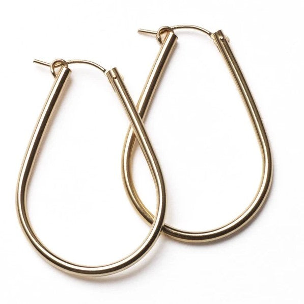 Gold Filled Teardrop Hoop Earrings