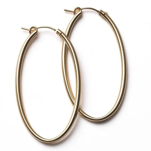 Gold Filled Oval Hoop Earrings