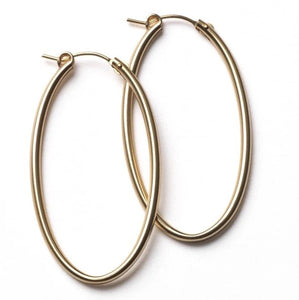 Gold Filled Oval Hoop Earrings