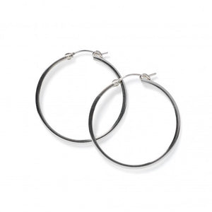Silver Square Tubing Hoop Earrings