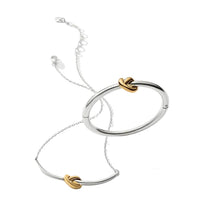 Load image into Gallery viewer, Interlok Single Knot Two Tone Hinged Bangle