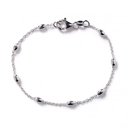 Sterling Silver Rice Bead Satellite Bracelet