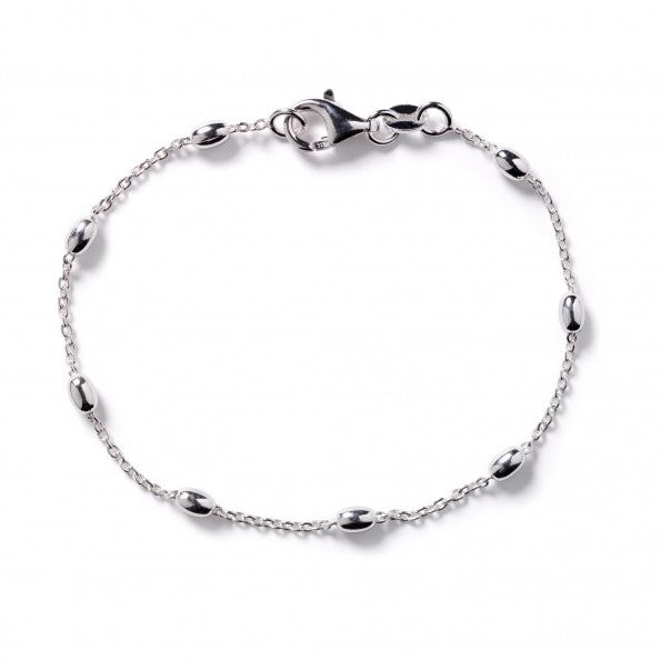 Sterling Silver Rice Bead Satellite Bracelet