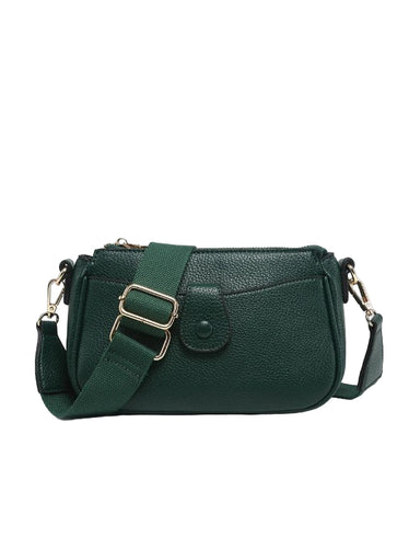 Kallie Snap Front Crossbody - Hunter Green