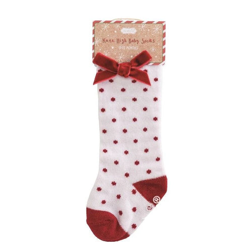 Knee High Baby Socks - Red Dot