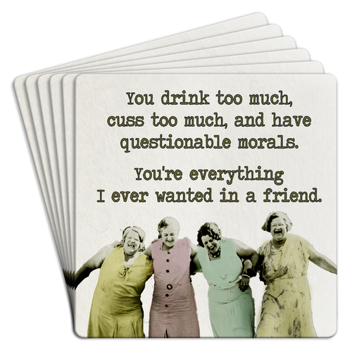 Ladies Drink Too Much Cuss Too Much Paper Coaster 6pk