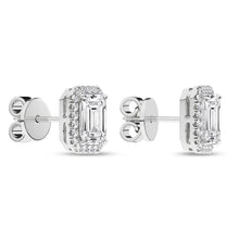 Load image into Gallery viewer, Emerald Halo Stud Earrings