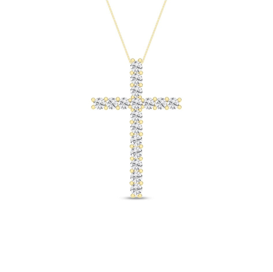 1/2 ctw Cross Pendant- Yellow Gold
