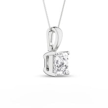 Load image into Gallery viewer, 3/4 ctw Princess Solitaire Pendant Necklace