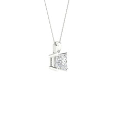 Load image into Gallery viewer, 1 1/4 ctw Princess Solitaire Pendant Necklace
