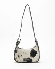 Load image into Gallery viewer, Dannia Medium Purse - Black &amp; White Cowhide