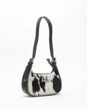 Load image into Gallery viewer, Dannia Medium Purse - Black &amp; White Cowhide