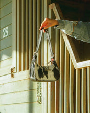 Load image into Gallery viewer, Dannia Medium Purse - Black &amp; White Cowhide