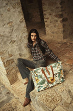 Load image into Gallery viewer, Lovely Florals Weekender Bag In Light Green