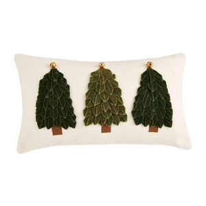 Lumbar Velvet Ribbon Tree Pillow