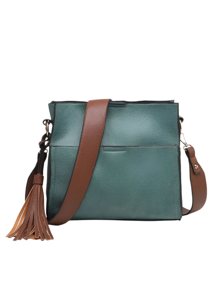 Lyla Vegan Bucket Bag- Teal