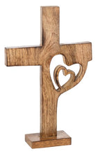 Load image into Gallery viewer, Cross with Heart Figurine
