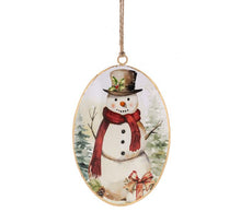Load image into Gallery viewer, Snowman Disk Ornaments- 2 asst