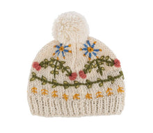 Load image into Gallery viewer, Embroidered Beanie Hats w/Pom-Pom - 4 asst