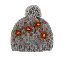 Load image into Gallery viewer, Embroidered Beanie Hats w/Pom-Pom - 4 asst