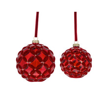 Load image into Gallery viewer, Flocked Basket Weave Ball Ornament- 2 asst (Copy)