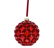 Load image into Gallery viewer, Flocked Basket Weave Ball Ornament- 2 asst (Copy)