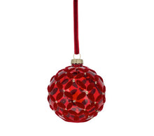 Load image into Gallery viewer, Flocked Basket Weave Ball Ornament- 2 asst (Copy)