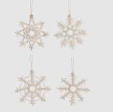 Load image into Gallery viewer, Macrame Snowflake Ornaments