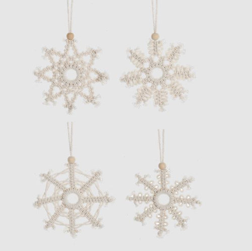 Macrame Snowflake Ornaments