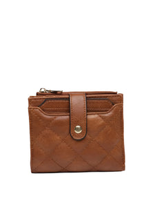 Melody Vegan Quilted Wallet- Brown