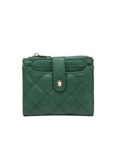 Melody Vegan Quilted Wallet- Green