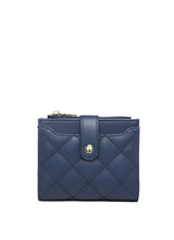 Load image into Gallery viewer, Melody Vegan Quilted Wallet- Navy