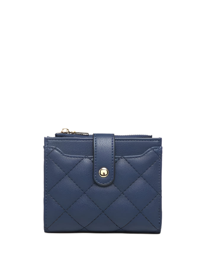 Melody Vegan Quilted Wallet- Navy
