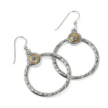Load image into Gallery viewer, Mosaic Two Tone French Wire Hoop Earrings