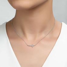 Load image into Gallery viewer, Sideways Curved Cross Necklace