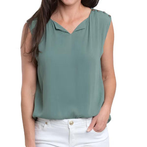 Nika Sleeveless V-Neck Blouse