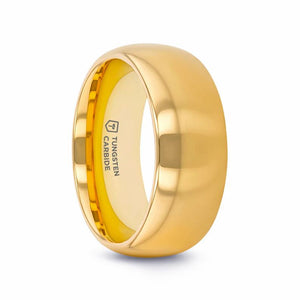 ORO Traditional Domed Gold-Plated Tungsten Carbide Wedding Ring