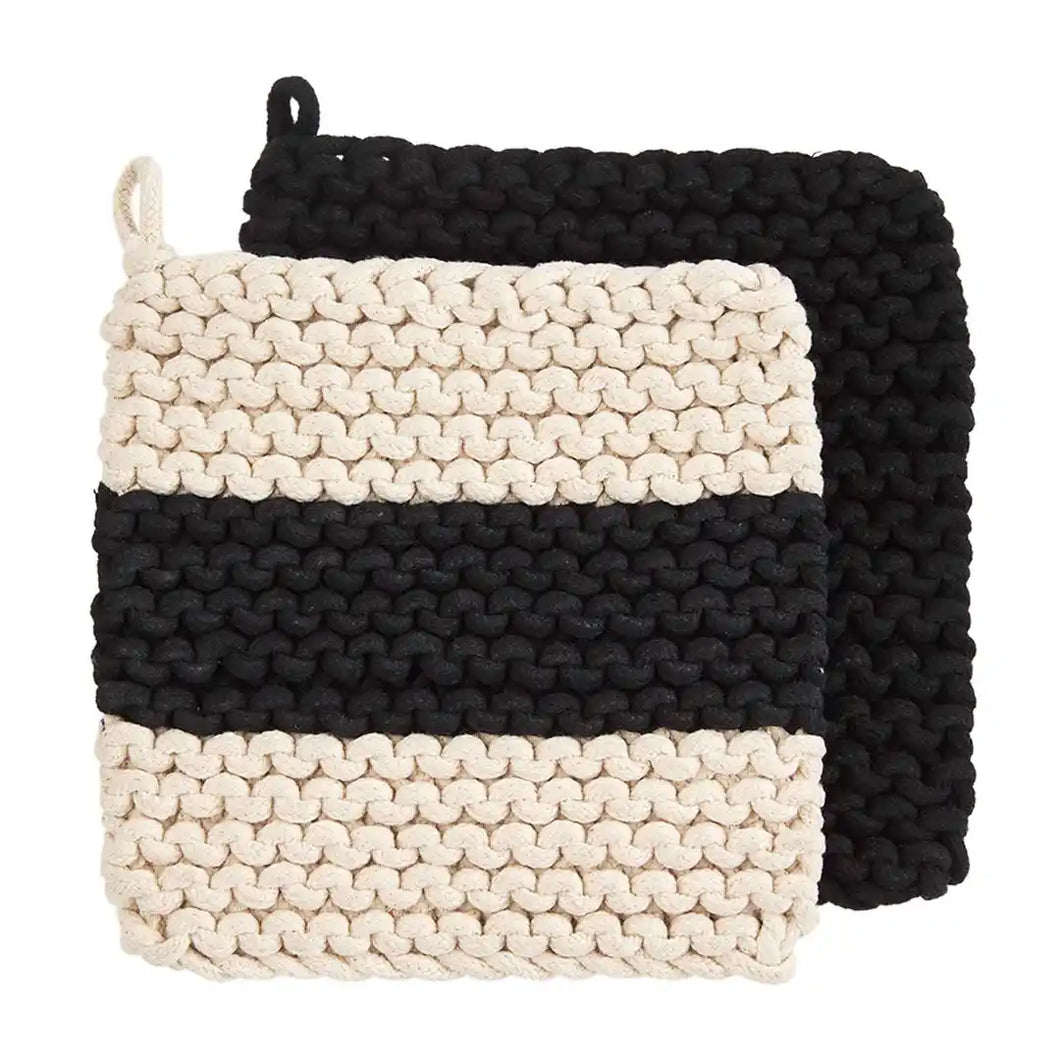 One Stripe Crochet Pot Holders