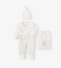 Load image into Gallery viewer, Organic Cotton Pointelle 2 Piece Preemie Layette Set