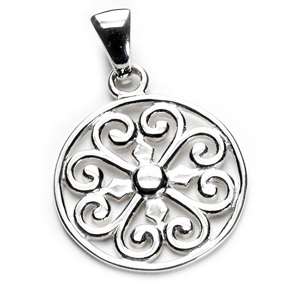 Large Round Heart Scroll Pendant